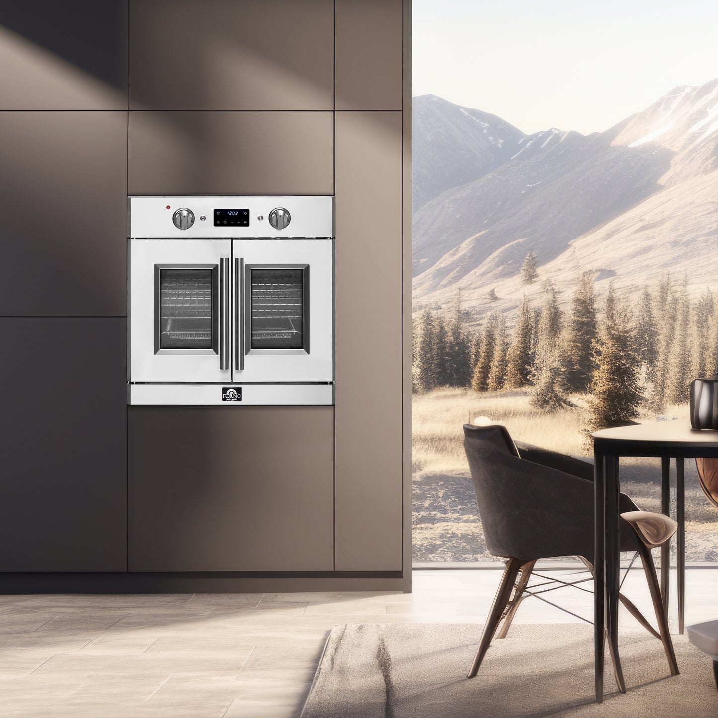 Forno Gallico 30-Inch Electric French Door Wall Oven, Stainless Steel, True Convection, Air Fry, Self-Cleaning
