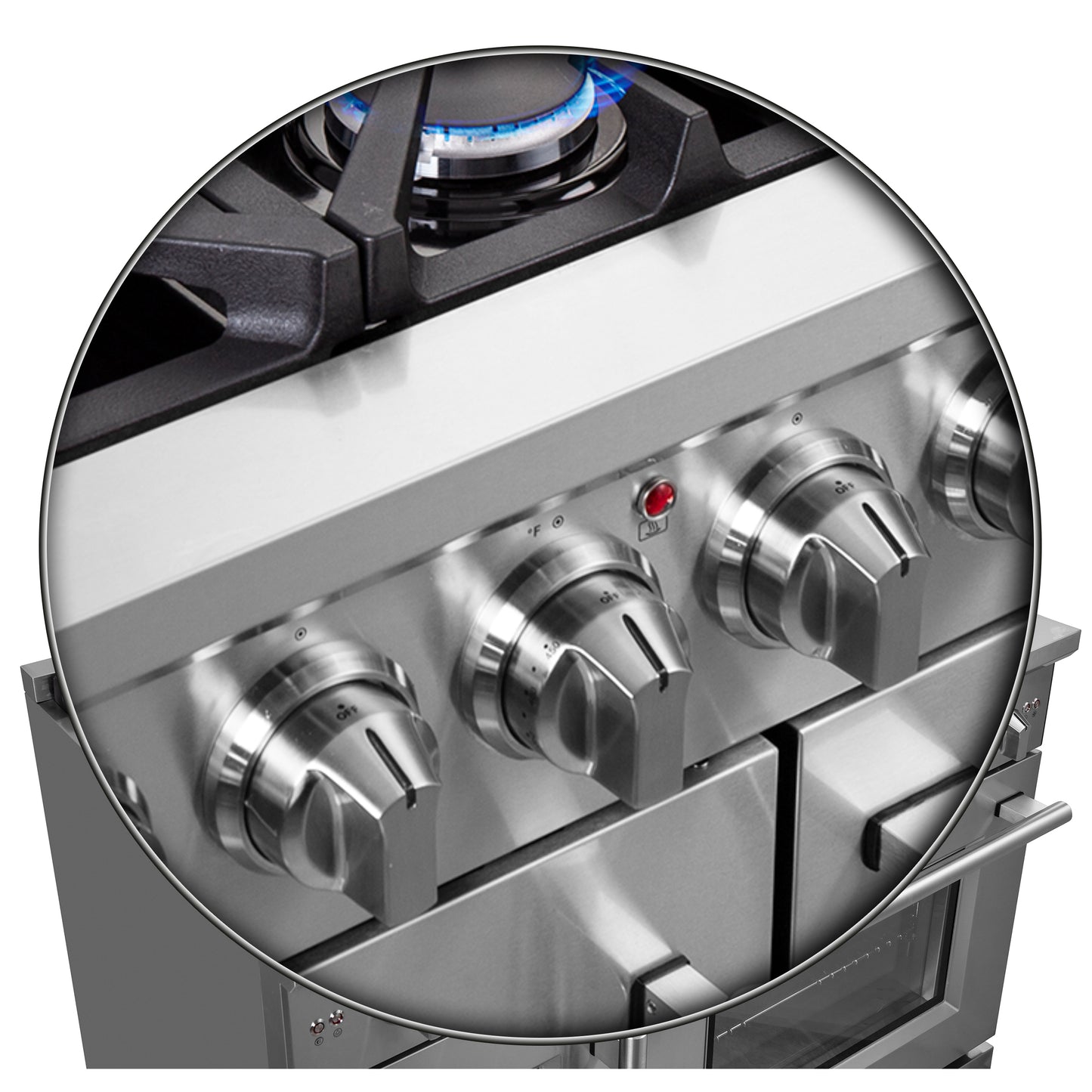 Forno Massimo 48-Inch Freestanding French Door Gas Range, 8 Burners, Convection Oven, Energy Efficient