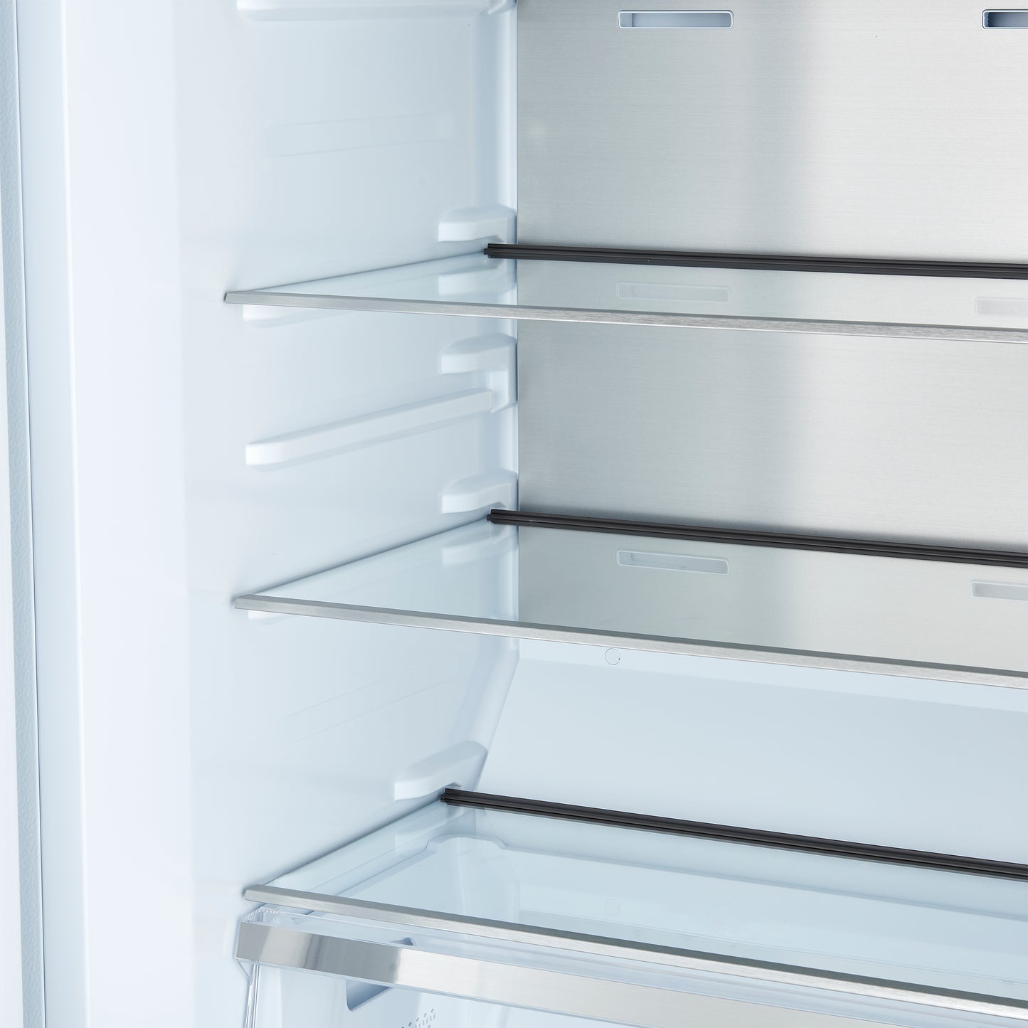Forno Maderno 28-Inch Convertible Upright Freezer/Refrigerator in White with Antique Brass Handle, 13.6 cu.ft., Left Swing