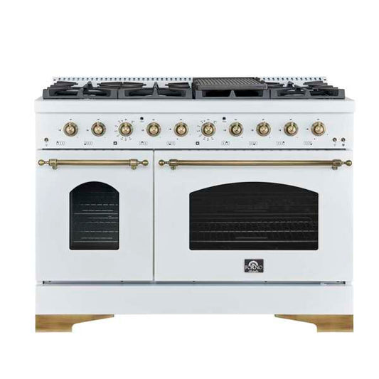 Antico 48" White Dual Fuel Range