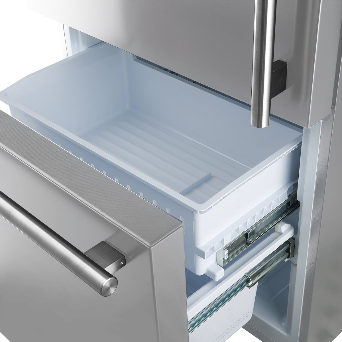 Forno Milano 2-Piece 62-Inch Freestanding Dual Bottom Freezer Refrigerator, Stainless Steel – 34.4 cu.ft, Touch Control, Ice Maker