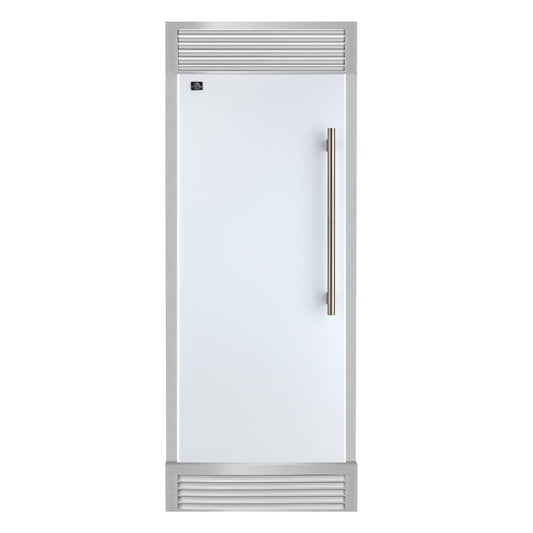 Forno Maderno 28" Built-In Convertible Refrigerator in White, 13.6 cu.ft. Left Swing with Decorative Grill - 32" Wide