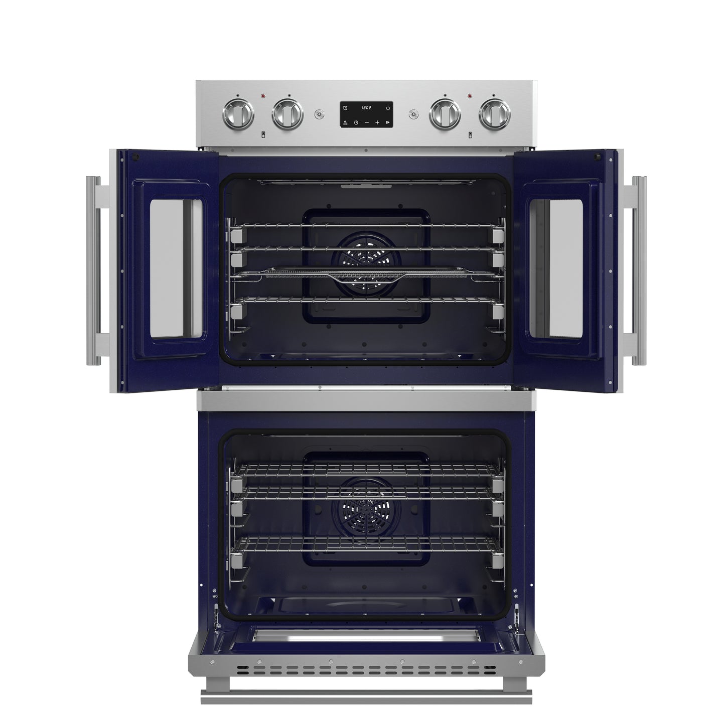 Forno Gallico 30-Inch Electric French Door Double Oven, Stainless Steel, Convection Cooking, Touch Control Panel, Self-Cleaning Function